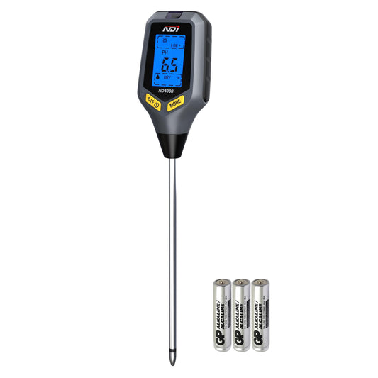 NDI Soil Moisture Meter,5-in-1 Soil Test Kit Tool with Moisture,Light,PH,Temperature and Salinity for Gardening, Farm, Lawn, Indoor & Outdoor Plants.