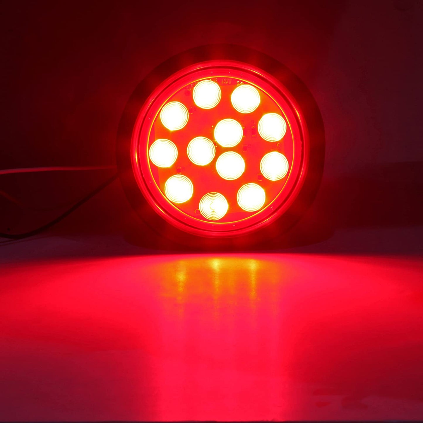LIMICAR 4 Round LED Stop Turn Tail Lights, 12 LED Trailer Lights, 4 Inch LED Lights for Trucks, Stop Turn Signal Stop Brake Trailer Lights for Tractor Truck Bus Lorries RV (Pack of 4)