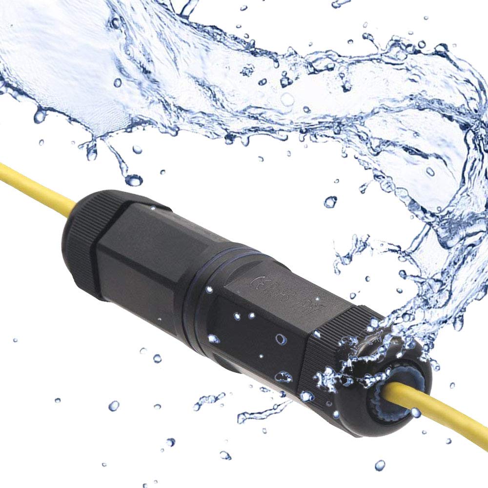 VCE IP68 Waterproof RJ45 Coupler Cat6/Cat5E/Cat5,3-Pack Shielded Outdoor Ethernet Cable Connectors Female to Female, Network LAN Cable Extender