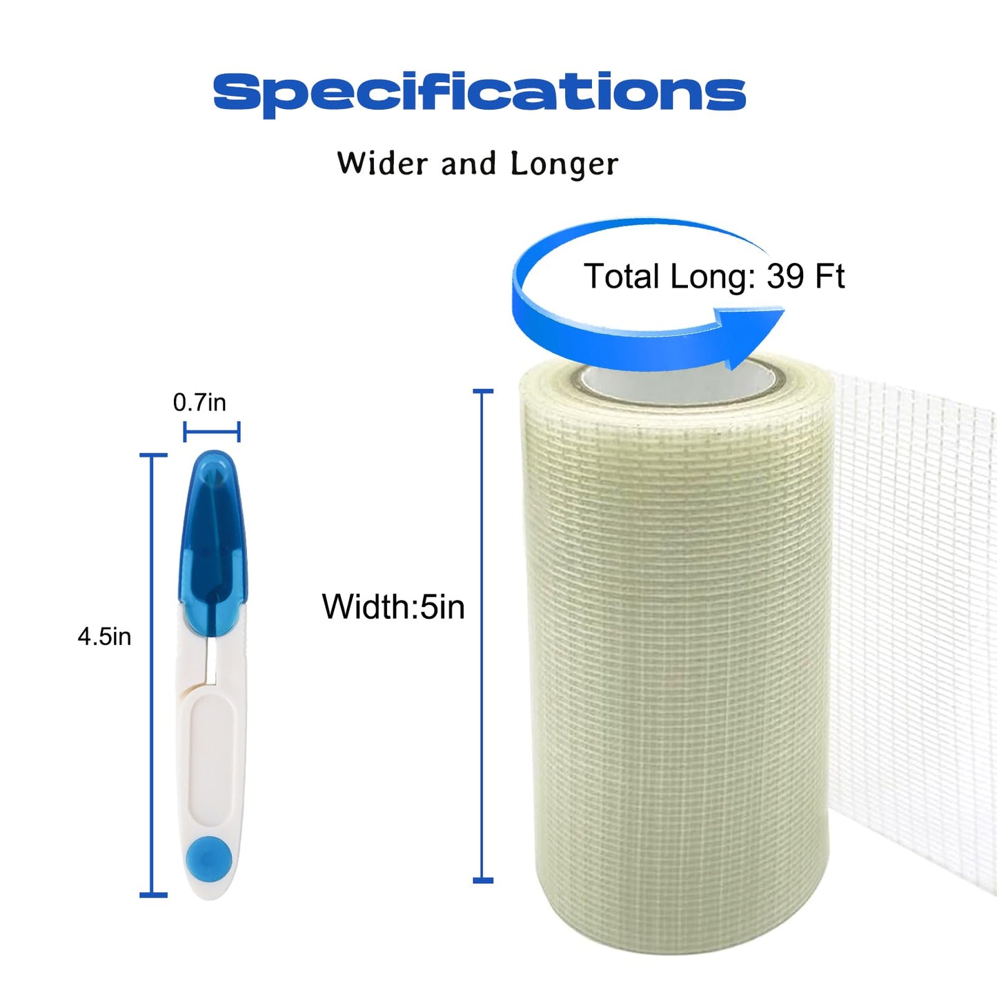 5 in x 39FT RV Awning Repair Tape Kit – Heavy Duty Waterproof Tear Repair Patch for Tarp, Canvas, Tent, Fabric, Canopy, Boat Covers, Sail – Clear Reinforced Fiberglass Repair Tape