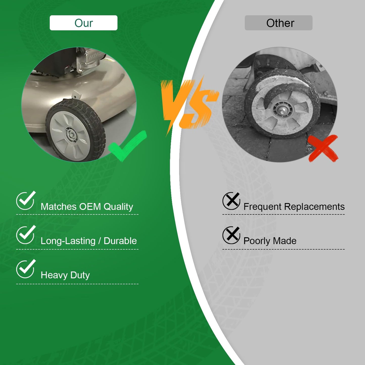 HRR216 Lawn Mower Wheels 2 Front Wheels 44710-VL0-L02ZB Compatible with Honda HRR216 HRT216 HRS216 Lawn Mower