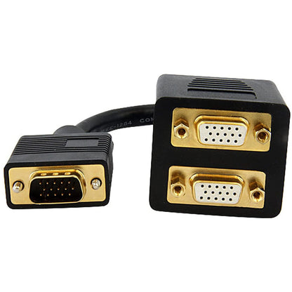 StarTech.com 1 ft. VGA to VGA Splitter Cable - M/F Dual Monitor Video Cable Splitter (VGASPL1VV)
