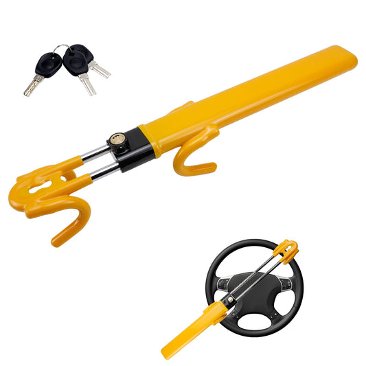 OPL5 Car Wheel Lock Anti-Theft Device, Heavy Duty Vehicle Security Lock,Great Deterrent Two Hooks Car Steering Lock,Adjustable Device Anti-Theft Lock with 3 Keys for SUV