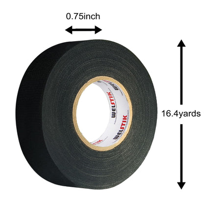 WELSTIK Wiring Harness Tape 19mm*15m 10 Pack, Total 150m- Premium Fabric Electrica Tape for Car Automotive Heat Resistant, Excellent Noise Suppression and Cable