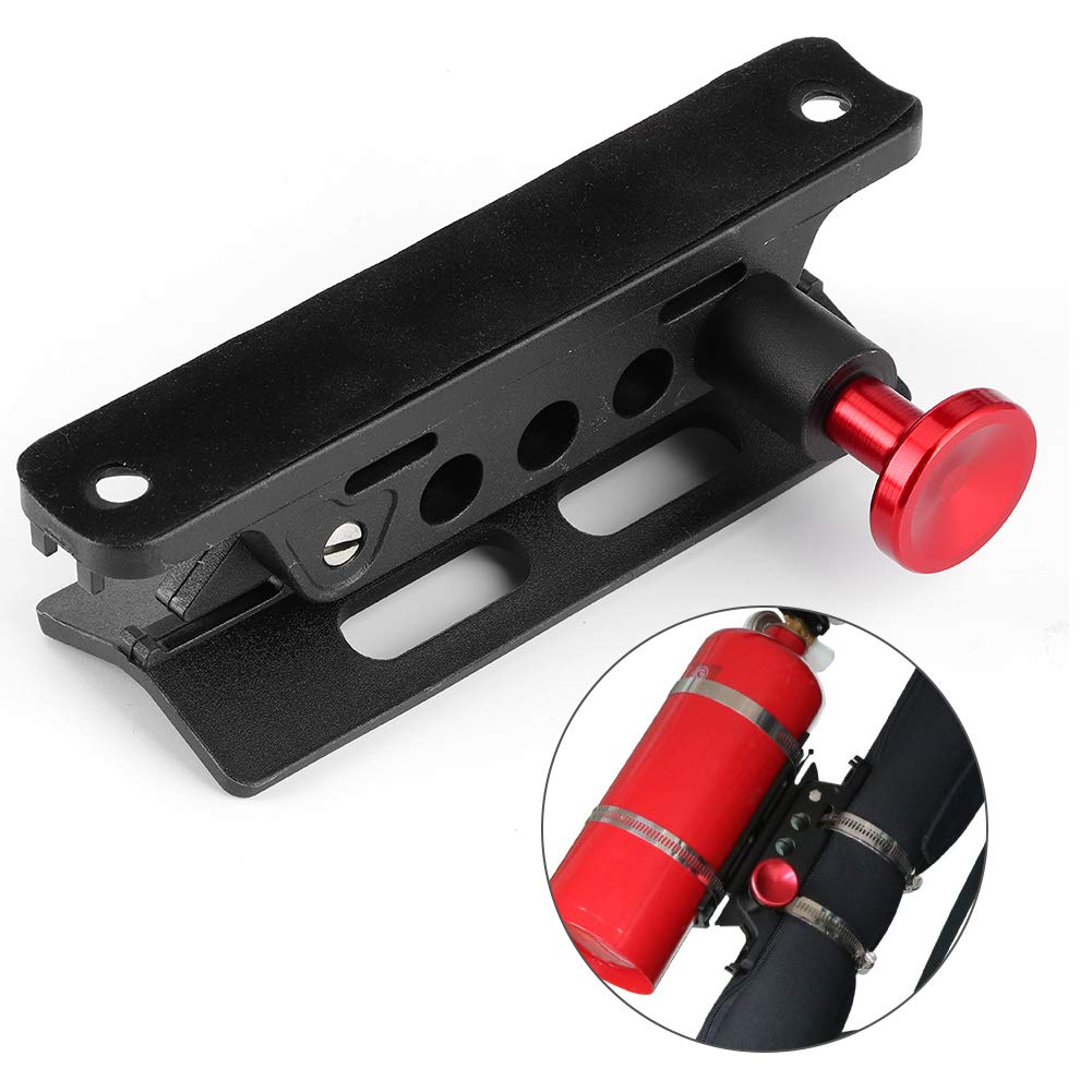 Acouto Extinguisher Mount Extinguisher Holder Mount Bracket Adjustable with 4 Clamps Fit for Sport/JK/Sahara for Polaris for (Red)