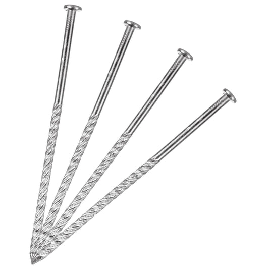 MUXHEL 80 Pcs 6" Artificial Turf Stakes Nails, Solid Galvanized Steel Spiral Landscape Spikes, Non-Rust Garden Stake Spikes for Artificial Turf, Paver Edging, Weed Barrier, Timber