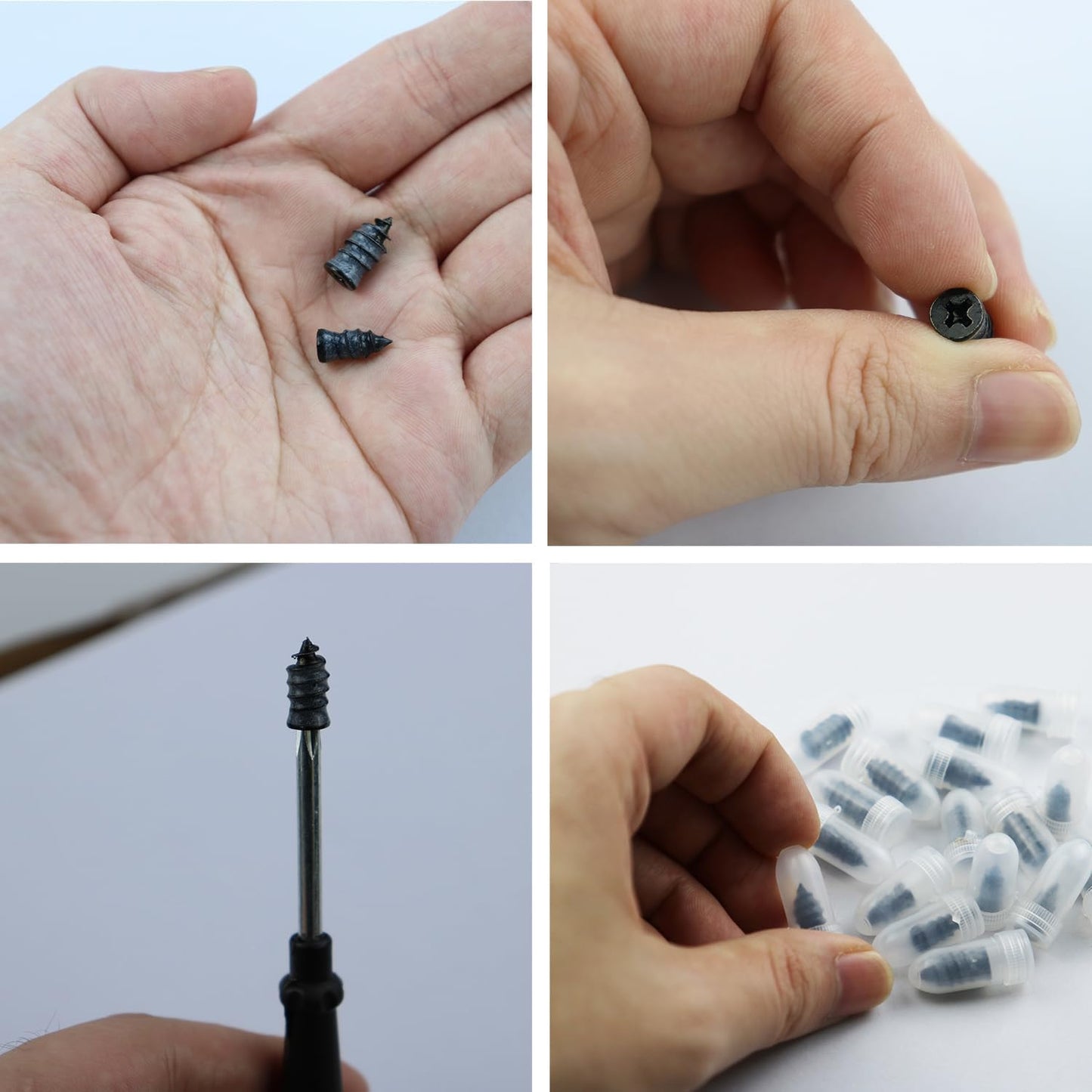 AACGIN 70 Pcs Tire Repair Rubber Screws,Tire Repair Rubber Nail, Tire Repair Nail Fast Tool Self-Service Tire Repair Nail Vacuum Suitable for Car Motorcycle Jeep Tire Puncture Repair