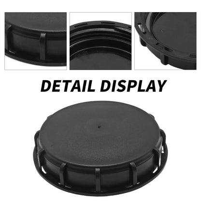 ZUDKSUY 2 Pcs Plastic IBC Storage Tank Caps, Black 6 Inch Leak-Proof Design IBC Tote Tank Cover with Gasket for Chemical Industrial Liquid Storage Tank