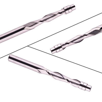 Jiiolioa SX2133 Spiral Flush Trim Router Bit 1/4-Inch Shank Up Cut Solide Carbide CNC Router Bits 1/4" x1-3/8"x1/4"x3"