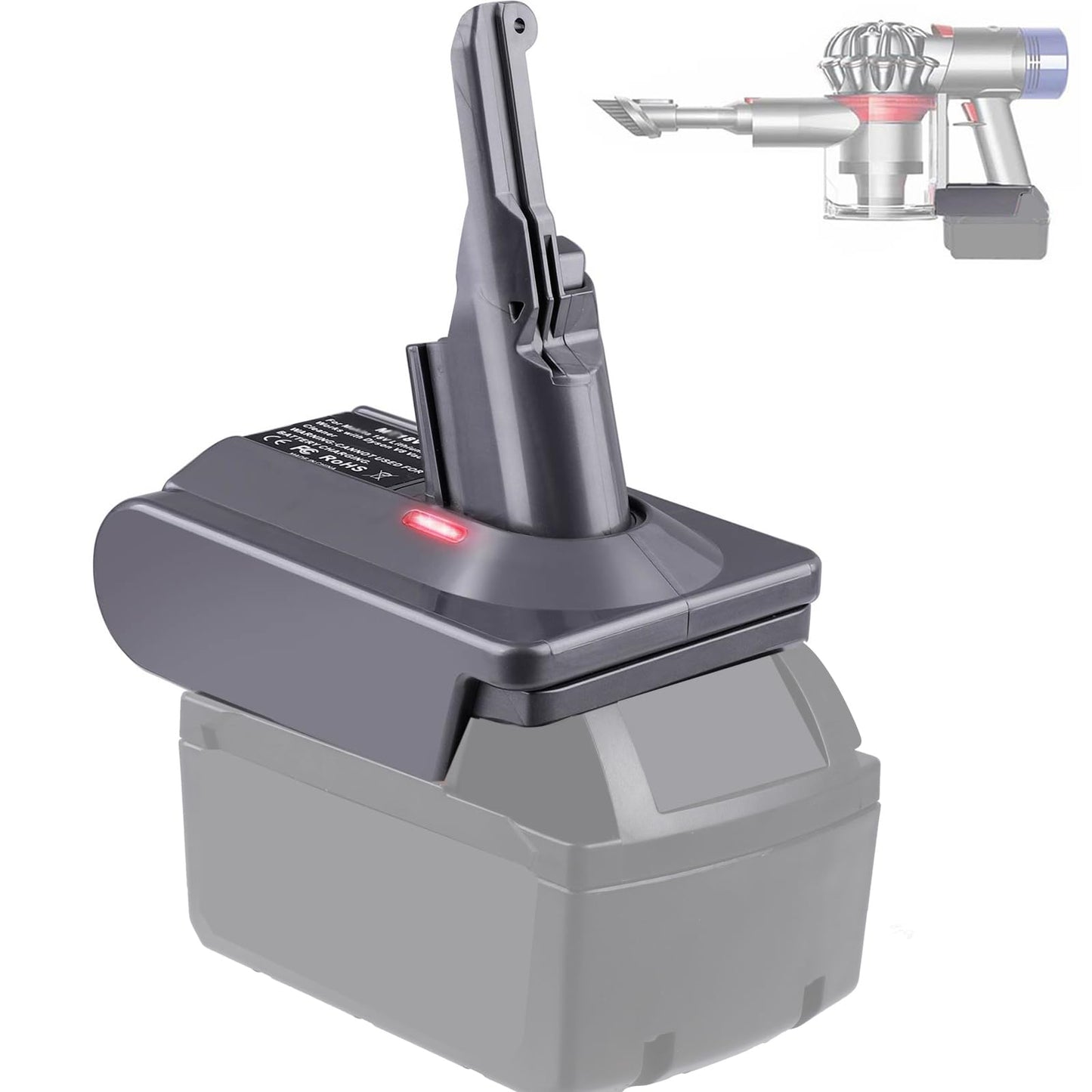 BTRUI for Dyson V8 Battery Adapter, Convert Milwaukee M18 18V Battery to for Dyson V8 Animal Fluffy Motorhead Handheld Vacuum Converter (only MIL18V8 Adapter)