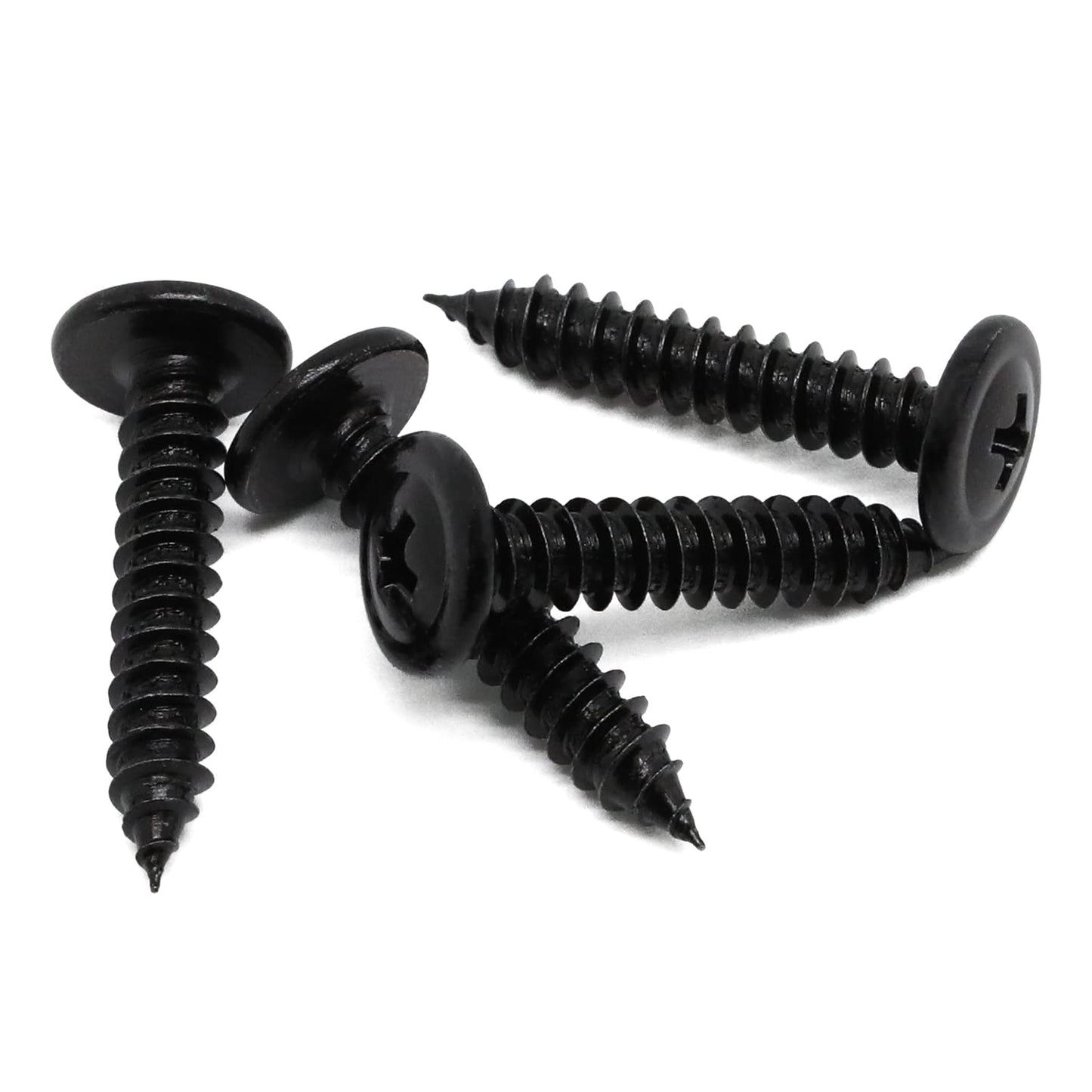 #8 x 1 Black Phillips Modified Wafer Truss Head Wood Screws, 200 PCS