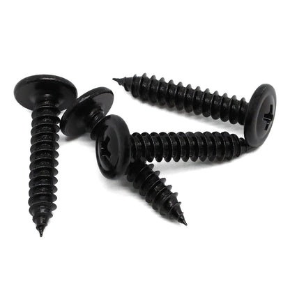 #8 x 1 Black Phillips Modified Wafer Truss Head Wood Screws, 200 PCS