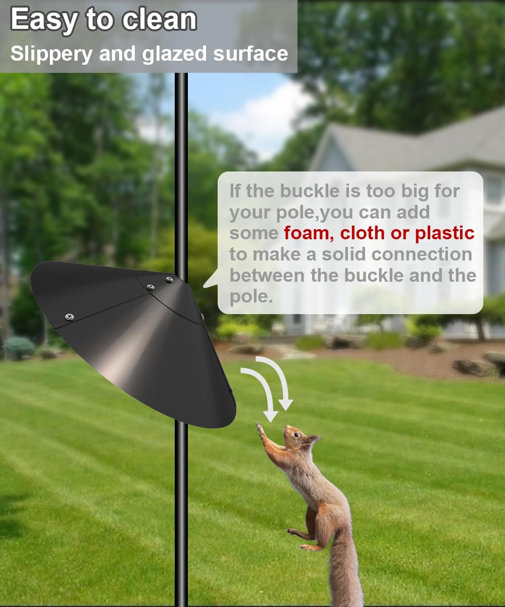 Garbuildman Metal Squirrel Baffle for Bird Feeder Pole, Outside Pole Mount Bird House Guard for Outdoor Shepherd’s Hook, 19 Inch, 1 Pack