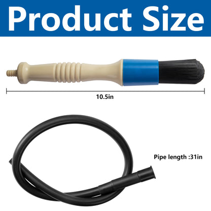 Parts Washer Brush with 31 Inch Hose- Wear Resistant Parts Cleaning Brush- Parts Cleaner Flow Through Replacement Brush for Part Washing Cleaning