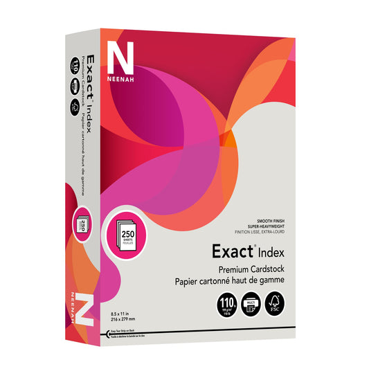 Neenah Exact Index Cardstock, 110 lb, 8.5 x 11 Inches, 250 Sheets, Gray (49591)