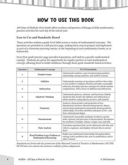 180 Days™: Math for First Grade: Practice, Assess, Diagnose