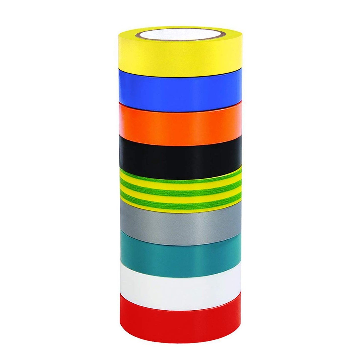 Maveek 9 Roll Multicolor Electrical Tape, 0.67 Inch 65.62 Feet Utility PVC Insulation Tape Adhesive Duct Tapes, Work Great for Waterproof, Flame Retardant, Cold Resistance and Non-Conductive 9 Color