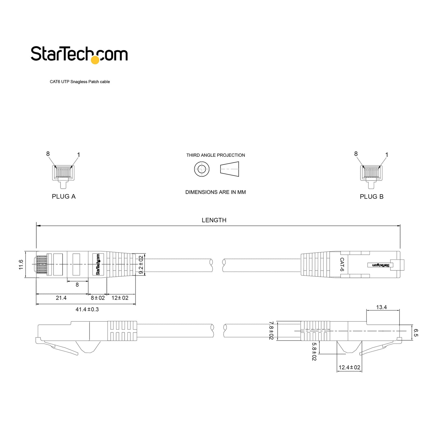 StarTech.com N6PATCH50WH Gigabit Snagless RJ45 UTP Cat6 Patch Cable, 50-Feet (White)