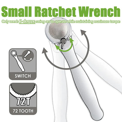 Bestgle Mini Ratchet Set 28 in-1 Right Angle Screwdriver and Bit with Metric Socket Set 1/4 Inch 72 Tooth Small Ratcheting Wrench Low Profile Offset Screwdriver Stubby Ratchet Kit for Tight Spots