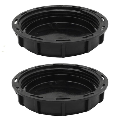 ZUDKSUY 2 Pcs Plastic IBC Storage Tank Caps, Black 6 Inch Leak-Proof Design IBC Tote Tank Cover with Gasket for Chemical Industrial Liquid Storage Tank