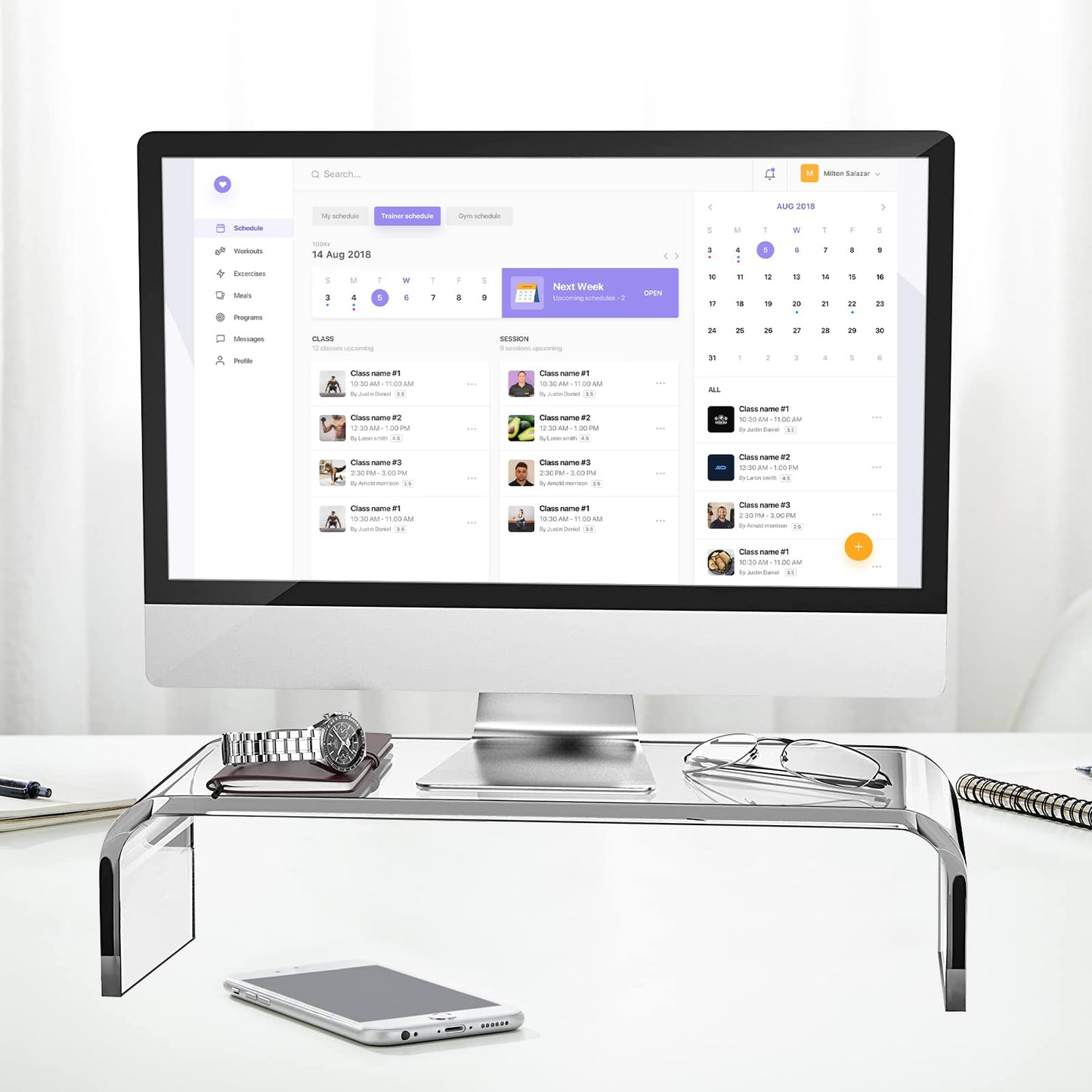 Acrylic Monitor Stand Riser - Acrylic Laptop Stand, Clear Monitor Stand, Monitor Riser for Desk Keyboard Storage Office, Home, School