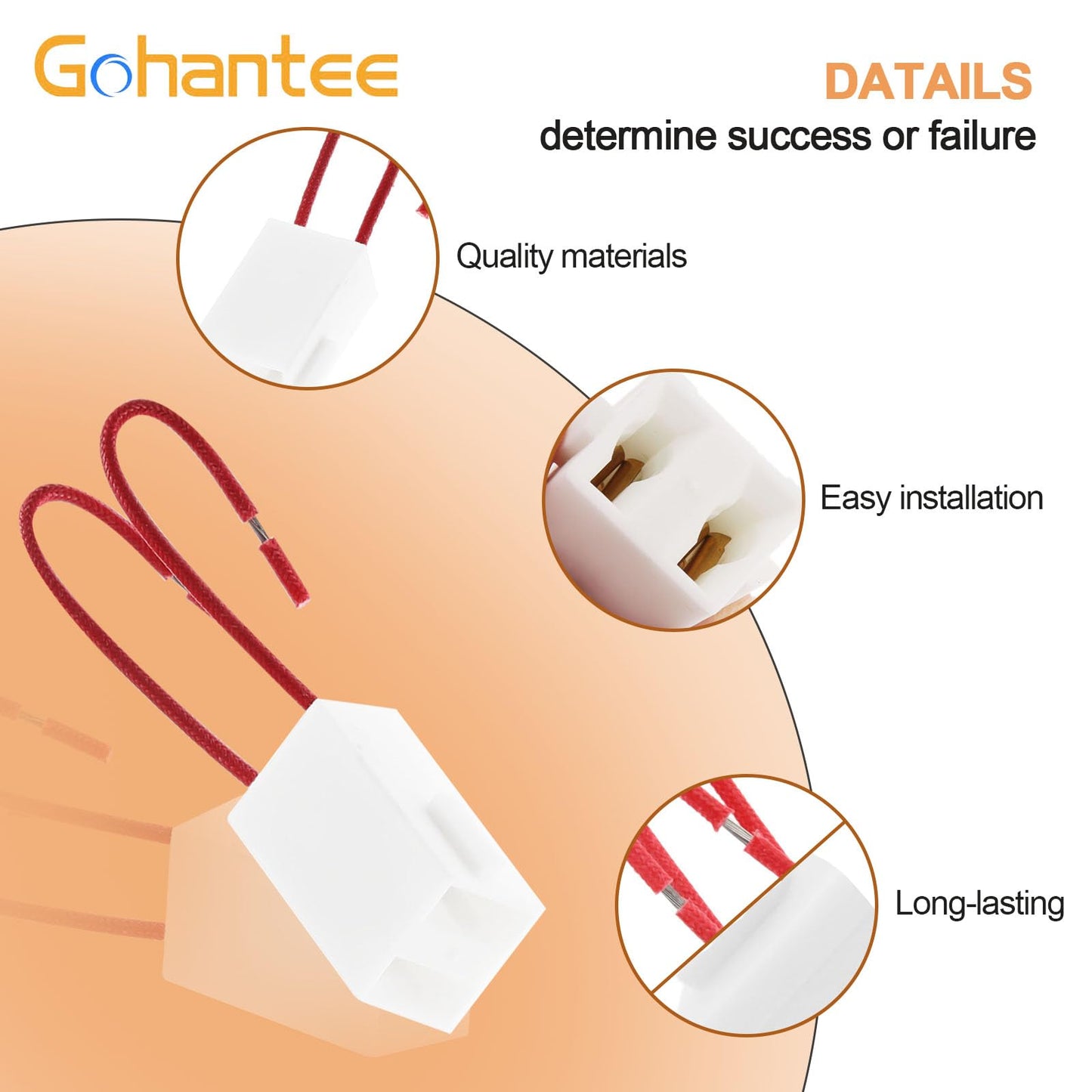 gohantee Burner Terminal Receptacle Block Kit Pack of 4 Replace # 12001676 Compatible with Kenmore Sears & Maytag