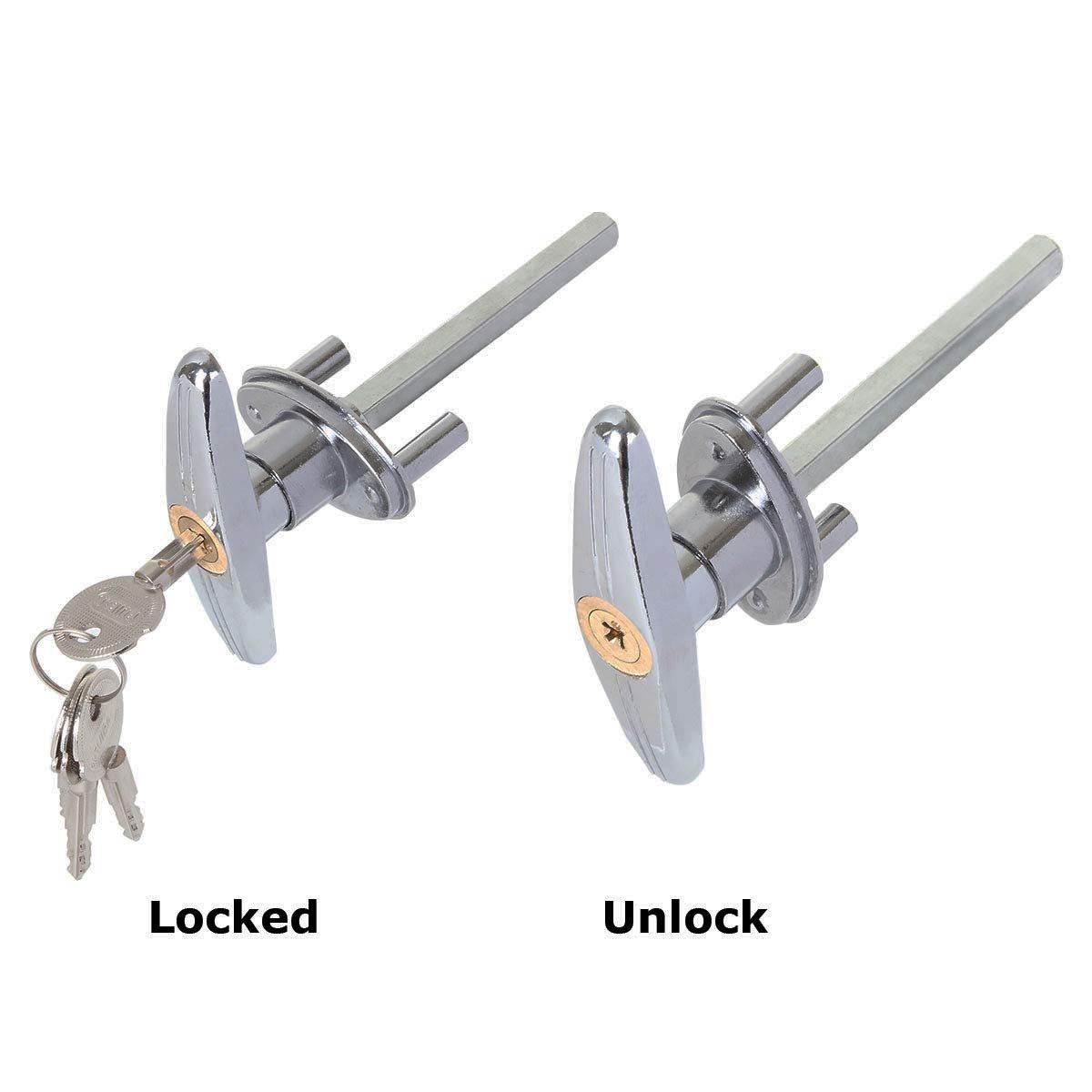 SENENQU 2 Pack Garage T Handle Lock, Replacement Shed Door Lock, Universal Hardware Locking with Keys