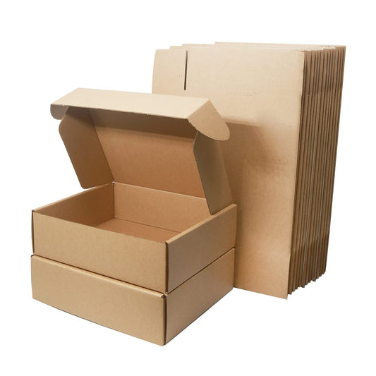 Corrugated Cardboard Shipping Boxes, 250x200x70mm (10"x8"x2.7") Small Parcel Boxes, Packaging Mailing Boxes for Business, Posting, Small Packet Shipping, Storing or Gift(Pack of 15)
