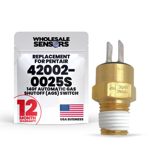 Pentair 42002-0025S Replacement 140F Automatic Gas Shutoff (AGS) Switch for Pool & Spa Heaters, 12-Month Warranty & USA Support