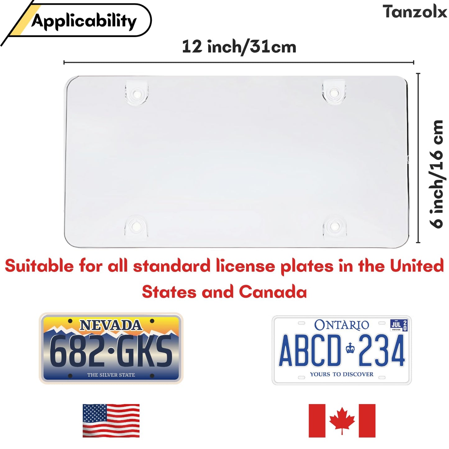 2-Pack Premium Smoked License Plate Covers, Tinted Protective Plate Shields, Heavy Duty Unbreakable Bubbled Design, Anti-UV Anti-Yellowing, Sleek Smoked Finish for Cars, Trucks & SUVs