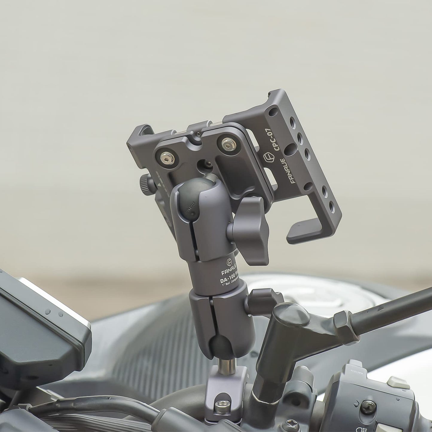 FANAUE Composite Double Socket Swivel Arm,DA-100PRO 3.7" Length, Aluminum Construction, Compatible with RAM Mounts B Size 1" Ball Components