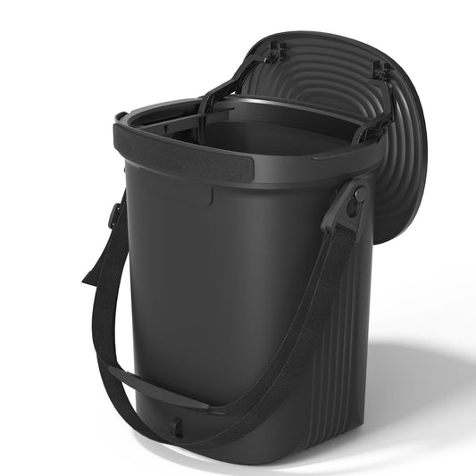 Garoopion Leakproof Car Trash Can, 1.9 Gallon Soft Silicone Hanging Garbage Bin with Lid, Easy to Clean Vehicle Trash Can, Suitable for Sedans, SUVs, MPVs & Trucks