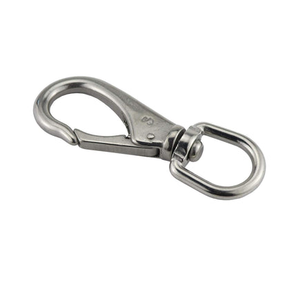 Stainless Steel 304 Swivel Eye Snap Hooks Size3#(M7) Marine Clips Flag Snap Spring Pet Buckles （Pair）