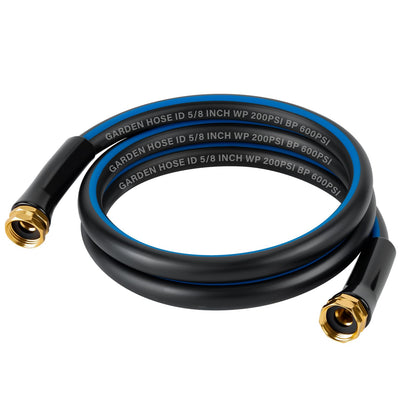 Short Garden Lead-in Hose 6ft X 5/8" Female to Female, 6 Feet Flexible Leader Water Hose with Swivel Handle, Heavy Duty Small Garden Water Hose for Outdoor Indoor