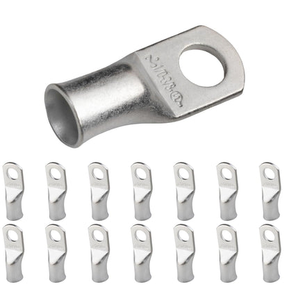 SELTERM 15pcs 1/0 AWG 3/8" Stud UL Marine Grade Battery Terminal Connectors Tinned Copper Battery Cable Lugs 0 Gauge Wire Connectors Electrical Battery Cable Ends Ring Terminals Tinned Copper Lugs