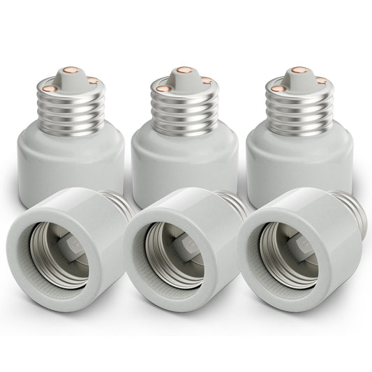 DiCUNO E26 to E26 Light Socket Extender, 1.12-Inch Extension, Ceramic Medium Base Extension Adapter, UL Listed, Heat-Resistant, for Recessed Fixtures, 6-Pack