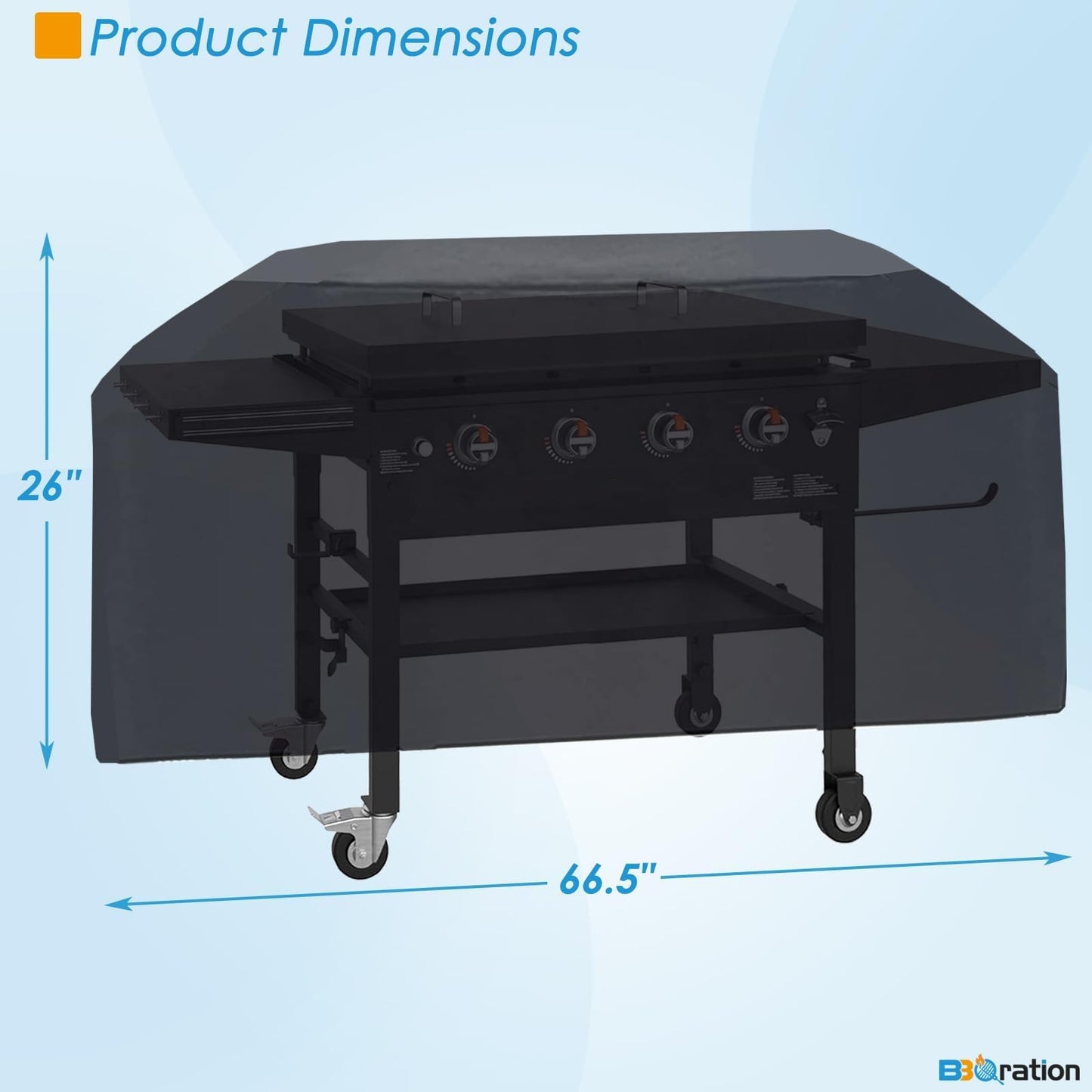 BBQration BBQ Cover for 36 Inch Blackstone Griddle, Heavy Duty 600D Flat Top 1528 Griddle Cover for Blackstone 36” and Similar Sized Barbecue