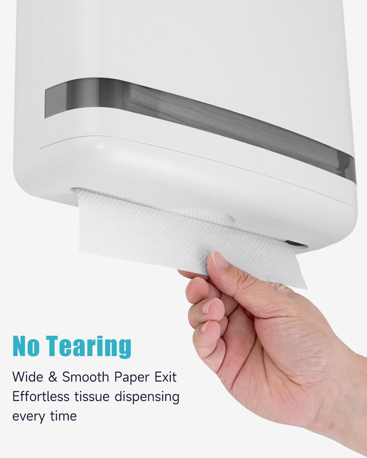 AIKE 200 Sheets Multifold Wall Mount Paper Towel Dispenser,with Lock for Home and Commercial,White(Folded Size L 23cm x W 9cm Or Smaller)