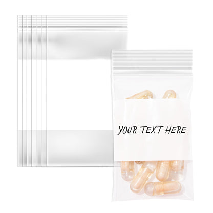 Spartan Industrial - 2" X 3" Plastic Zip Bags With Writable White Block (1000 Count) 2 Mil Small Reclosable Bags for Jewelry, Buttons, Bolts
