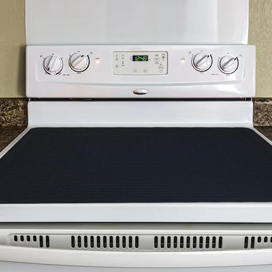 CATECASE Silicone Stove Top Cover for Electric Stove, 30 * 21 inches Extra Large Silicone Dish Drying Mat, Glass Top Stove Cover to Protect Kitchen Counter Surface and Prevent Scratching (Black)