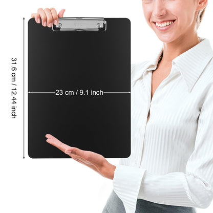 ZCZN Metal Clipboards, 2 Pack Heavy Duty Aluminum Clipboards 12 x 9 Inches, A4 Letter Sizer Document Holder with Low Profile Clip, Suitable for School, Office, Jobsite or Medical Staff, Black