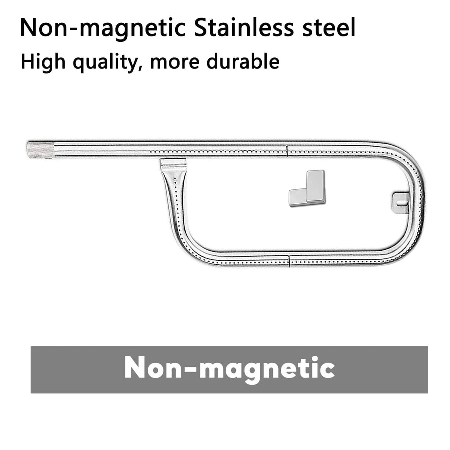 Uniflasy Stainless Steel Grill Tube Burner 60040 Replacement Parts for Weber Q100, Q120, Q1000, Q1200 Gasgrill, Length 17 inch