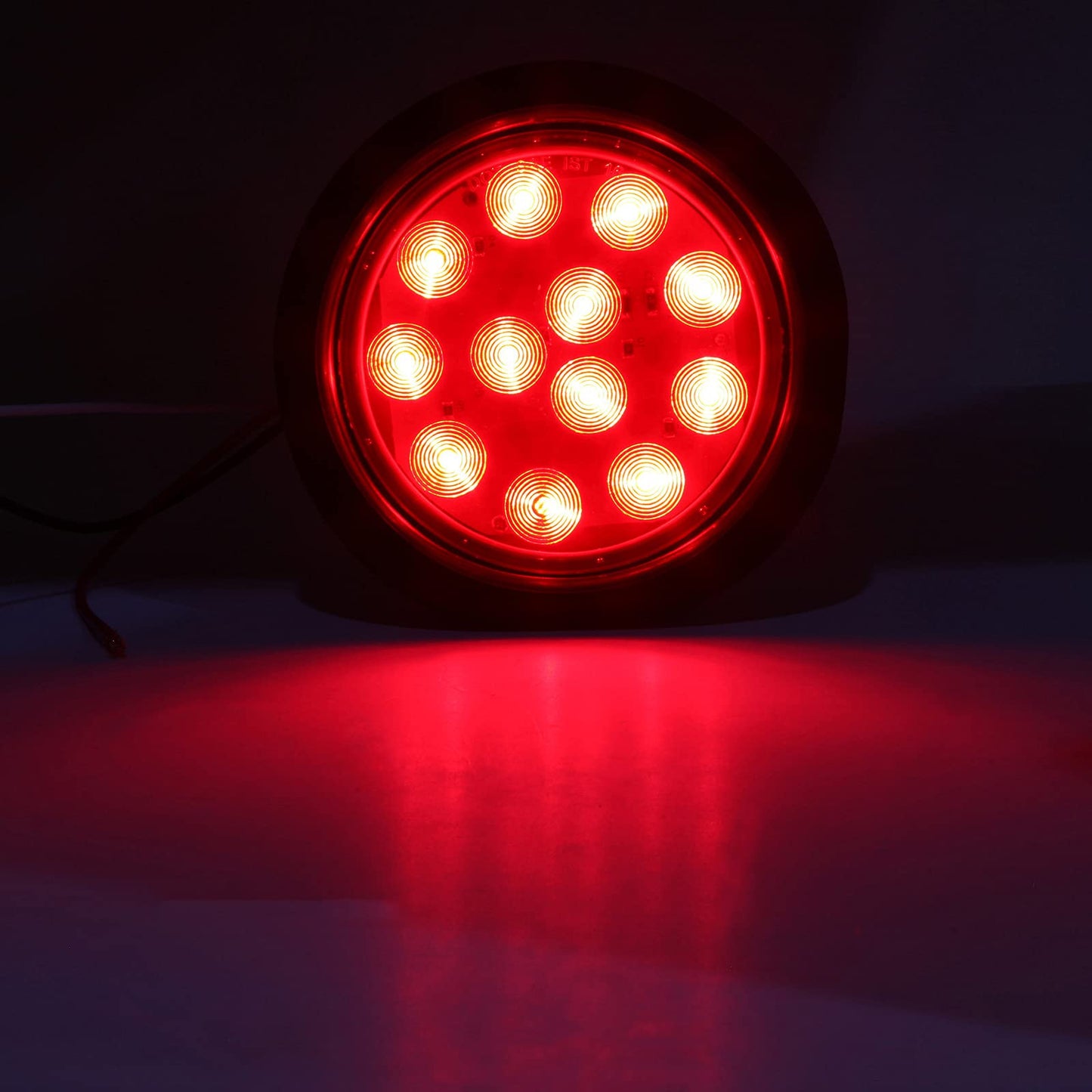 LIMICAR 4 Round LED Stop Turn Tail Lights, 12 LED Trailer Lights, 4 Inch LED Lights for Trucks, Stop Turn Signal Stop Brake Trailer Lights for Tractor Truck Bus Lorries RV (Pack of 4)