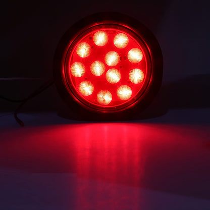 LIMICAR 4 Round LED Stop Turn Tail Lights, 12 LED Trailer Lights, 4 Inch LED Lights for Trucks, Stop Turn Signal Stop Brake Trailer Lights for Tractor Truck Bus Lorries RV (Pack of 4)