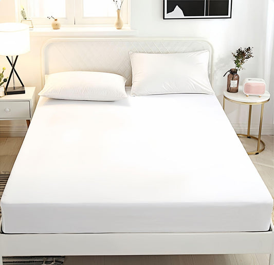 Fitted Sheet Queen - Hotel Luxury Bottom Fitted Sheets Only - 100% Cotton Fitted Bed Sheet - Deep Pocket Fitted Sheet Only, 60" x 80" + 15" (Queen, White)