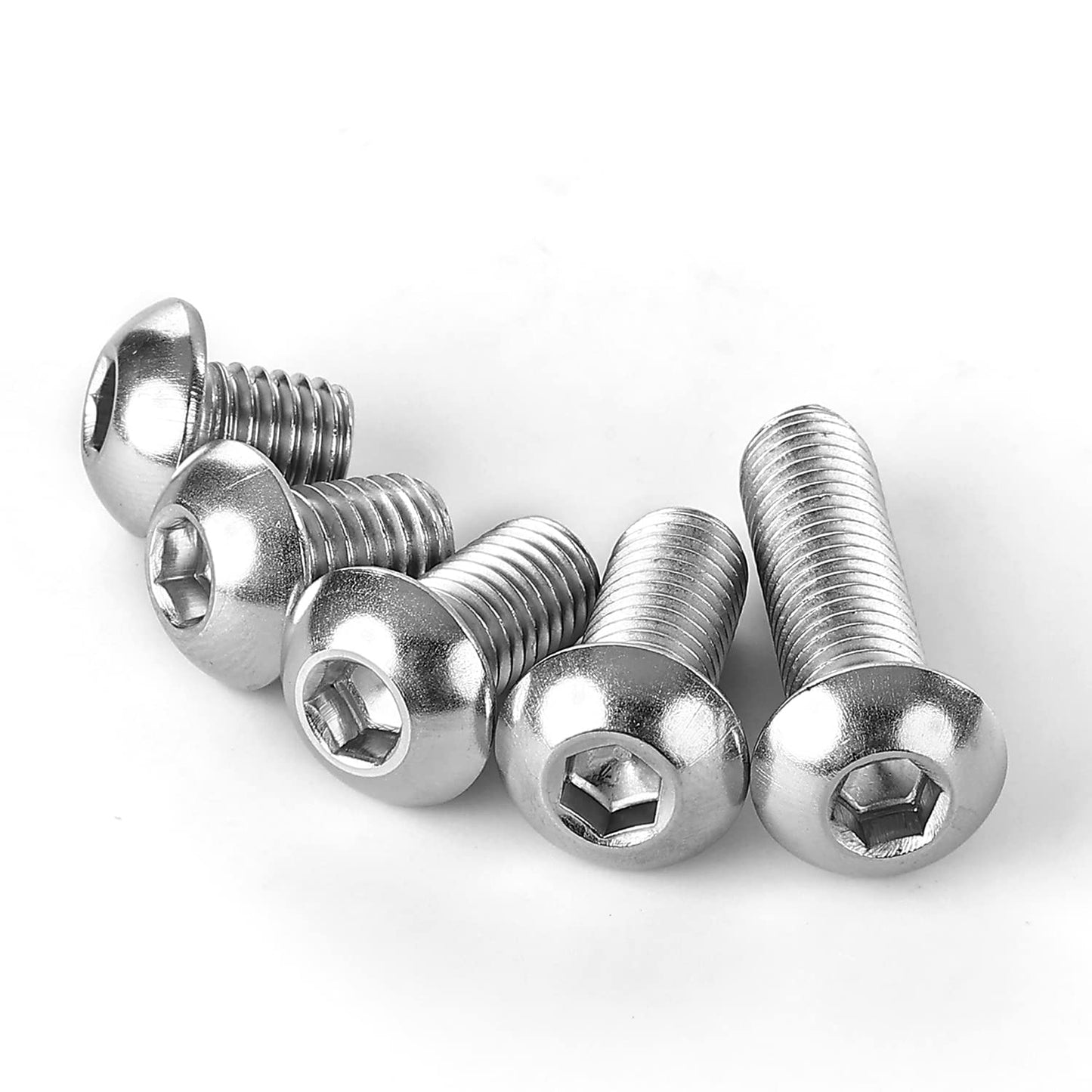 NIULUNBAO M8 x 10mm 12mm 16mm 20mm 25mm Button Head Socket Cap Screws Bolts, 304 Stainless Steel, Metric Allen Hex Drive, Machine Fully Threaded, Assortment Kit 50PCS