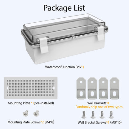 LMioEtool ABS Plastic Dustproof Waterproof IP65 Junction Box Hinged Shell Universal Electrical Project Enclosure Gray (7.9"x3.9"x2.8" Clear Cover)