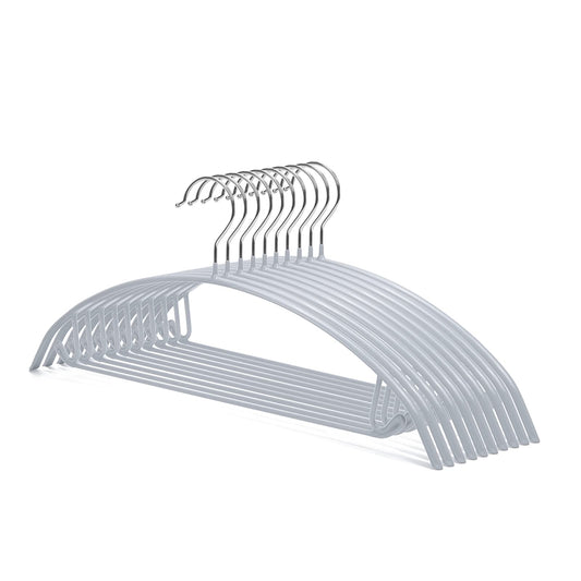 Nature Smile Non Slip PVC Coating Sweater Hangers,Dress Suit Coat Hangers,Shoulder Bump Free Golf T Shirts Clothes Hangers (Silvery Grey Color 10 Pack)