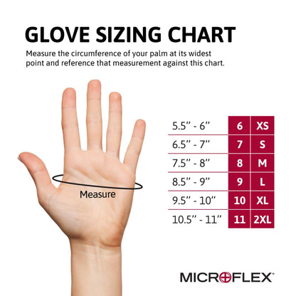 Microflex MK-296-XXL-Box Midknight Exam Gloves, PF Nitrile, Textured, Black, XXL (Pack of 100)
