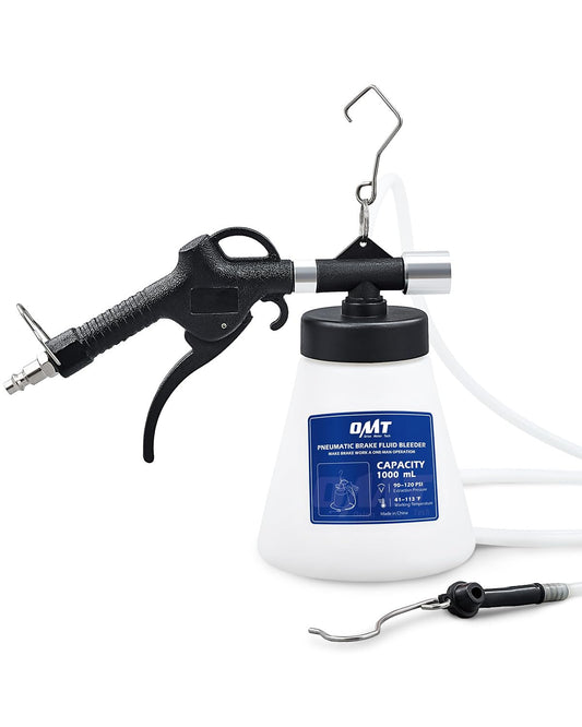 Orion Motor Tech Pneumatic Brake Bleeder Kit, 1L Fluid Extraction Set with 8 Master Cylinder Adapters, 1.06 qt. Vacuum Brake System Tool for One Person Automotive Fluid Change